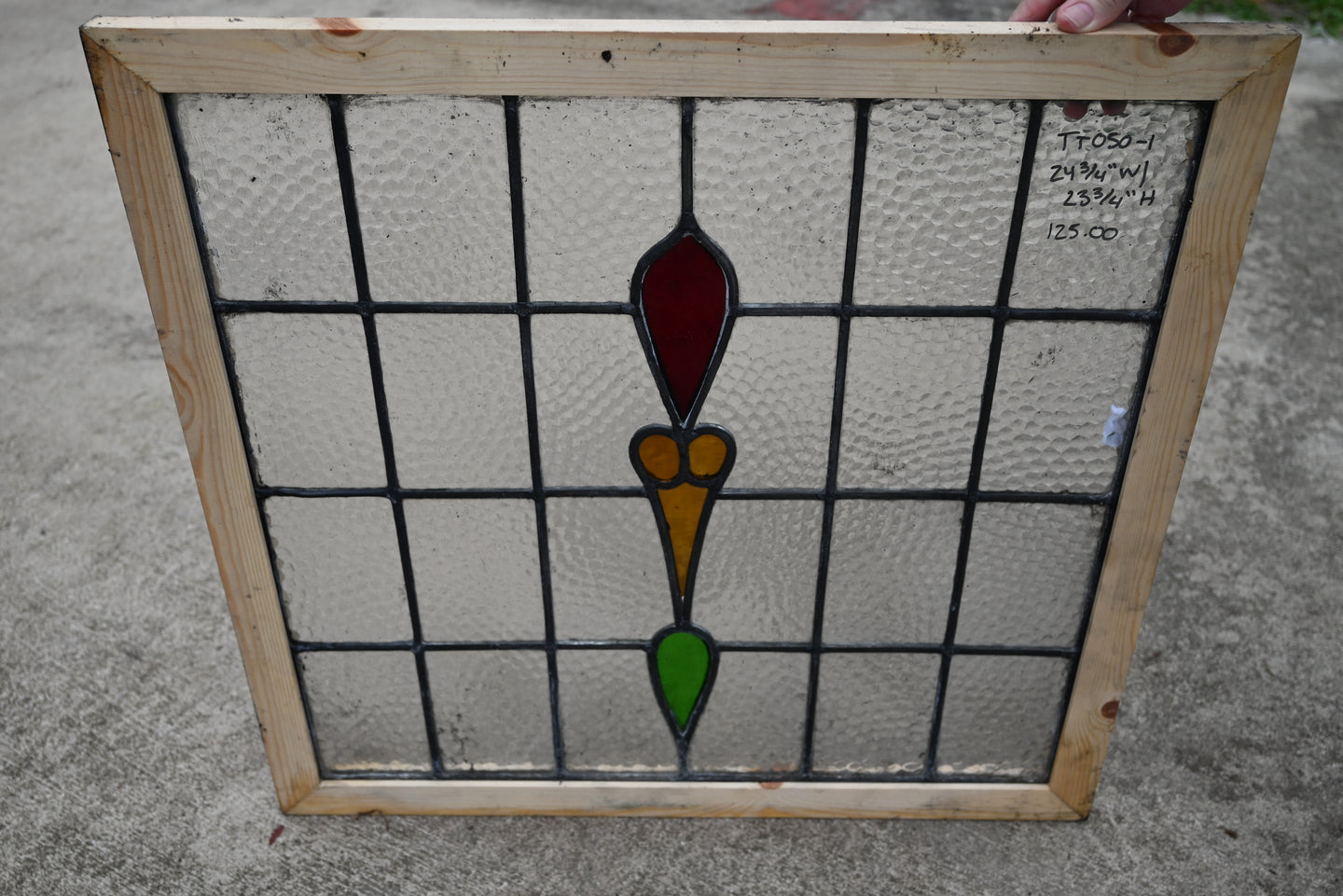 Antique English Stained Glass in Shipping Frame