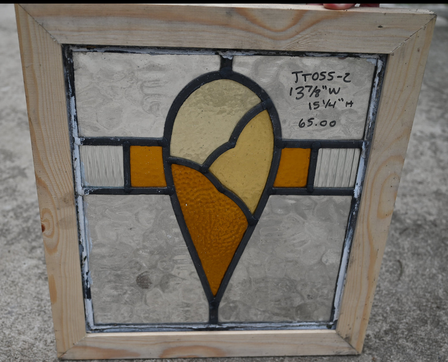 Antique English Stained Glass in Shipping Frame