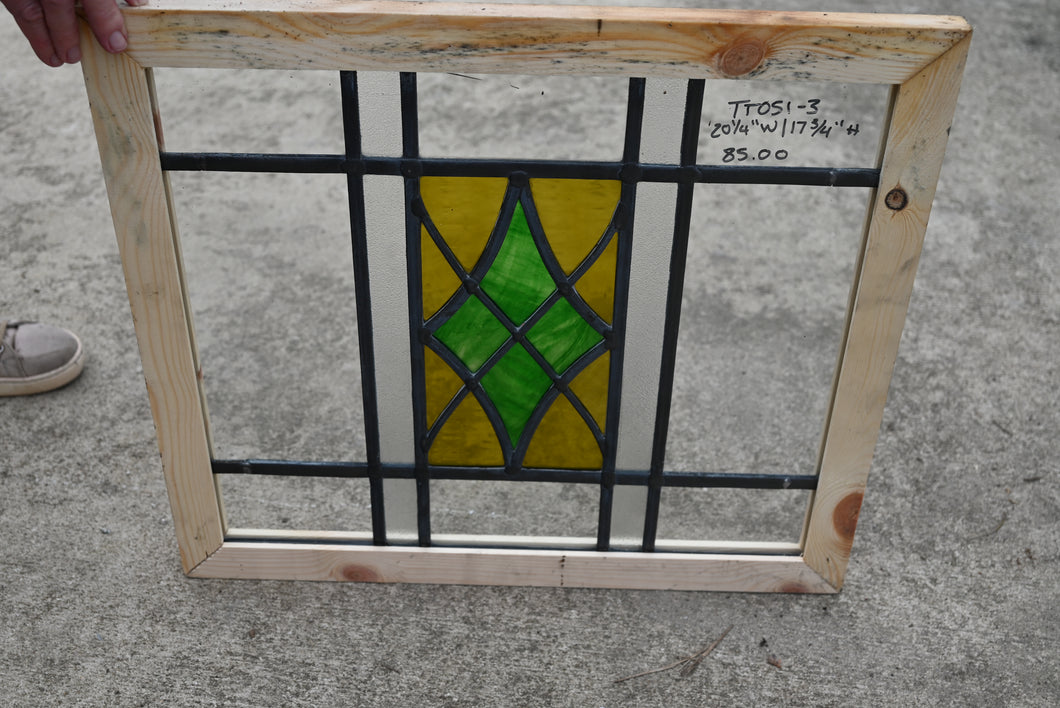 Antique English Stained Glass in Shipping Frame