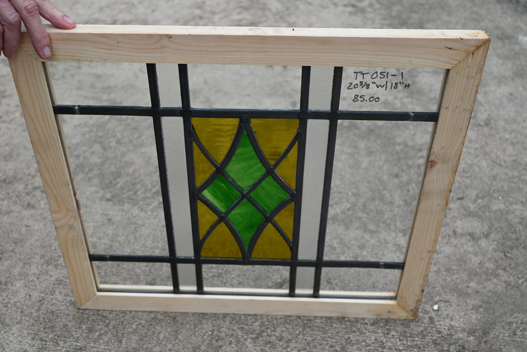 Antique English Stained Glass in Shipping Frame