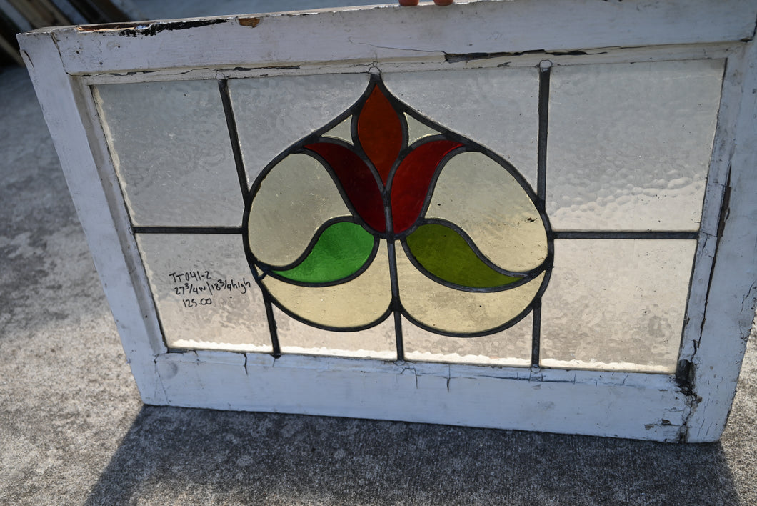 Antique English Stained Glass in Original Frame