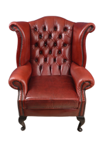 Load image into Gallery viewer, English Leather Wingback Chair