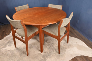 Solid Scandinavian Teak Table and Chairs circa 1950