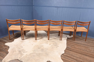 Set of Six Mogens Kold Papercord Chairs designed by Arne Hovmand Olsen