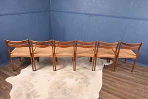 Set of Six Mogens Kold Papercord Chairs designed by Arne Hovmand Olsen
