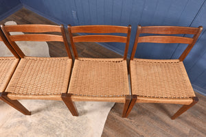 Set of Six Mogens Kold Papercord Chairs designed by Arne Hovmand Olsen