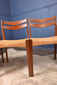 Set of Six Mogens Kold Papercord Chairs designed by Arne Hovmand Olsen