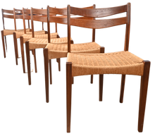 Load image into Gallery viewer, Set of Six Mogens Kold Papercord Chairs designed by Arne Hovmand Olsen