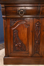 Load image into Gallery viewer, English Walnut Bookcase over Cupboard c.1900