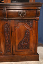 Load image into Gallery viewer, English Walnut Bookcase over Cupboard c.1900