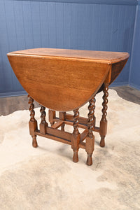 English Oak Barley Twist Occasional Table c.1920