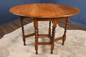 English Oak Barley Twist Occasional Table c.1920