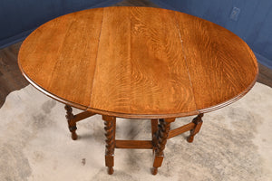 English Oak Barley Twist Occasional Table c.1920