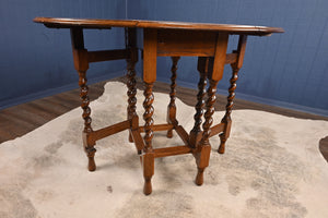 English Oak Barley Twist Occasional Table c.1920