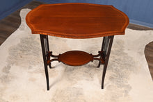 Load image into Gallery viewer, English Inlaid Mahogany Lyre Based Occasional Table c.1900