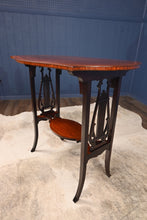 Load image into Gallery viewer, English Inlaid Mahogany Lyre Based Occasional Table c.1900