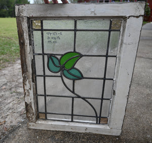 Antique English Stained Glass in Original Frame