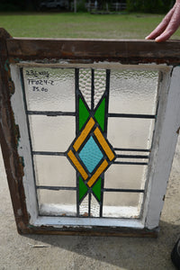 Antique English Stained Glass in Original Frame