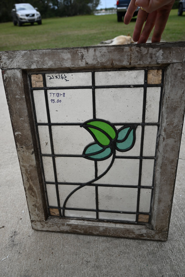 Antique English Stained Glass in Original Frame