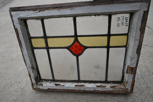 Antique English Stained Glass in Original Frame