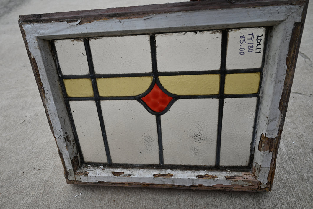 Antique English Stained Glass in Original Frame