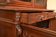 Load image into Gallery viewer, French Carved Oak Hunt Cabinet c.1870