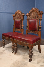 Load image into Gallery viewer, Pair of Handsome English Oak Side Chairs c.1890