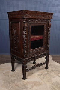 Handcarved English Vitrine Cabinet c.1860