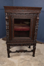 Load image into Gallery viewer, Handcarved English Vitrine Cabinet c.1860