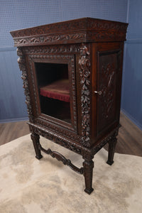 Handcarved English Vitrine Cabinet c.1860