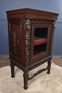 Handcarved English Vitrine Cabinet c.1860