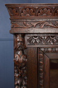 Handcarved English Vitrine Cabinet c.1860