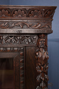 Handcarved English Vitrine Cabinet c.1860