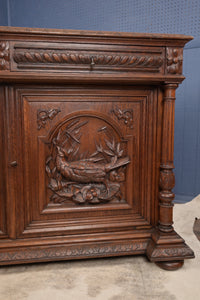 Heavily Carved French Oak Sideboard c.1880