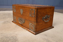 Load image into Gallery viewer, English Oak Smokers Box with dedication plaque c.1894