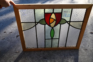 Antique English Stained Glass in Shipping Frame