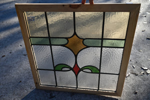 Antique English Stained Glass in Shipping Frame