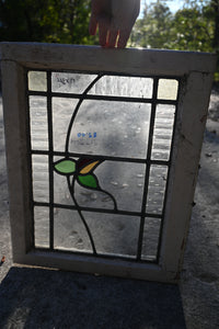 Antique English Stained Glass in Original Frame