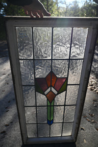 Antique English Stained Glass in Original Frame