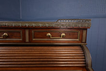 Load image into Gallery viewer, Marble Topped English Mahogany Desk with Brass Accenting c.1910