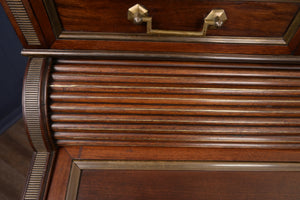 Marble Topped English Mahogany Desk with Brass Accenting c.1910