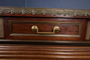 Marble Topped English Mahogany Desk with Brass Accenting c.1910