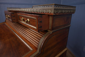 Marble Topped English Mahogany Desk with Brass Accenting c.1910