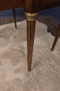 Marble Topped English Mahogany Desk with Brass Accenting c.1910