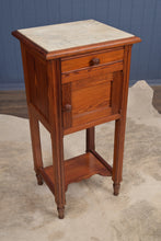 Load image into Gallery viewer, French Marble Top Pine Chevet c.1890