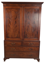 Load image into Gallery viewer, English Mahogany Inlaid Linen Press c.1900