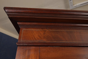 English Mahogany Inlaid Linen Press c.1900