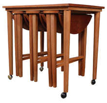Load image into Gallery viewer, Beech Mid Century Nesting Tables by Poul Hundevad Czech 1960s