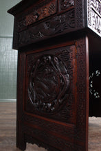Load image into Gallery viewer, Carved Burmese Campaign Desk c.1940