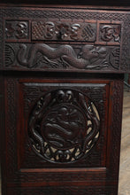 Load image into Gallery viewer, Carved Burmese Campaign Desk c.1940